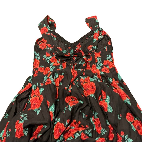 Free People Black Floral Maxi Dress Boho Sleeveless Pockets Size S - Picture 11 of 12